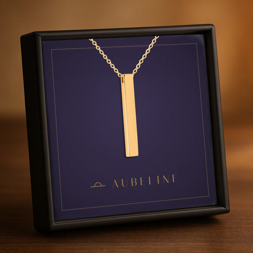 Collier barre 3D gravée personnalisée — Aubeline