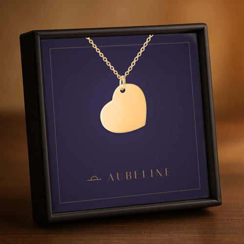 Collier cœur gravé personnalisé — Aubeline