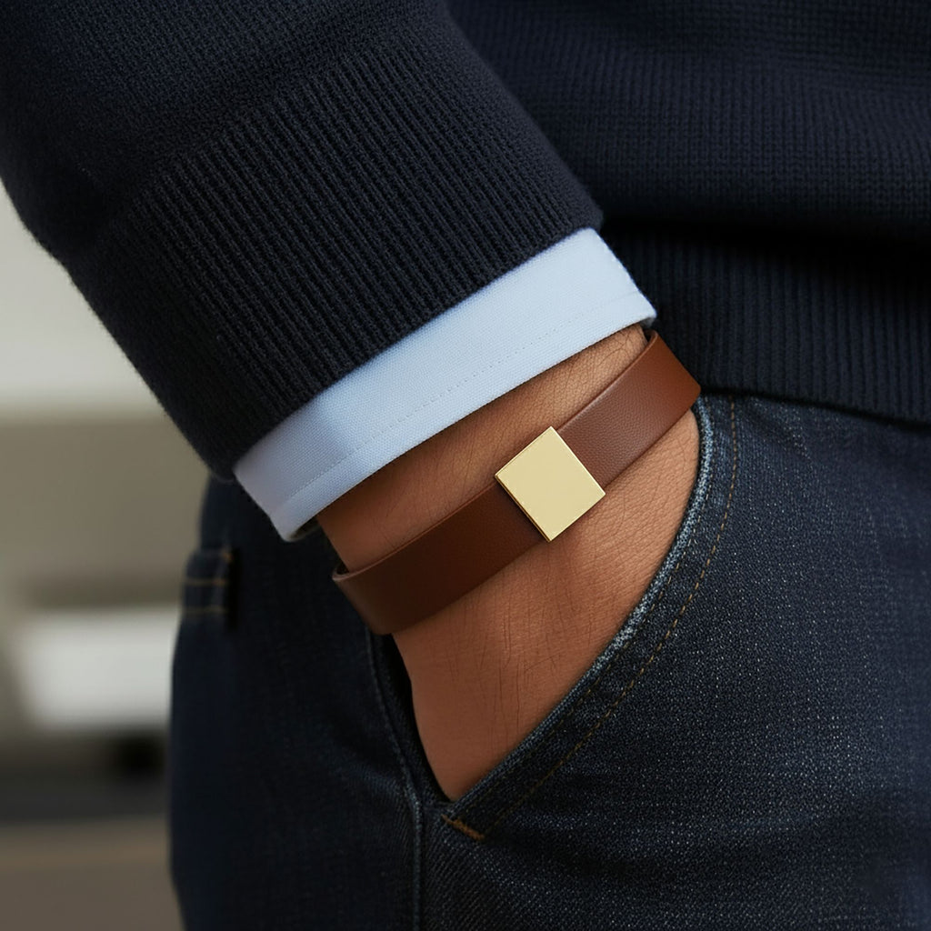Le bracelet cuir gravé