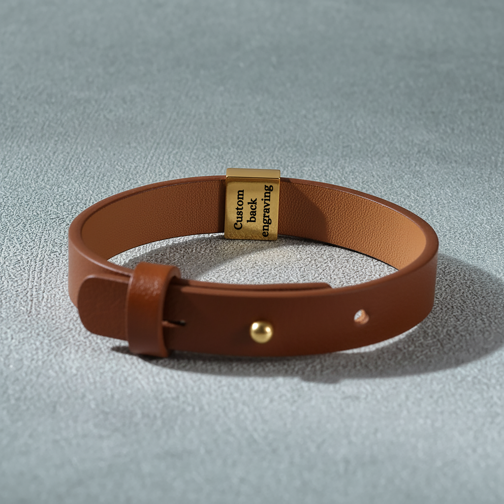 Le bracelet cuir gravé
